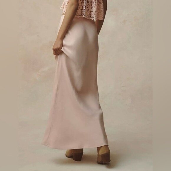 NWT Size 2X - The Tilda Maxi Slip Skirt in Pale Pink (NWT US$ 98) - Picture 1 of 16